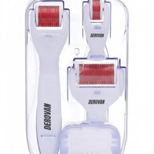 4‑in‑1 Titanium Dermaroller Kit (0.5 / 1.0 / 1.5 mm) – Collagen‑Boosting Micro‑needling Set with Disinfection Soak Basin, for Face, Eyes & Body Skin Care