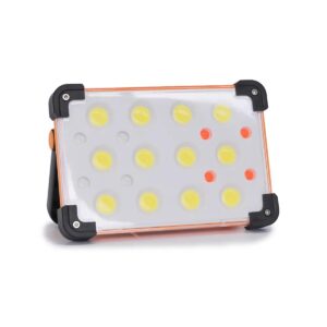 Portable Rechargeable LED Work Light | Solar Floodlight for Camping, Car Repair & Emergency Use | 2400mAh Battery, Waterproof, Adjustable Brightness, 5 Modes | Job Site Lighting & Outdoor LED