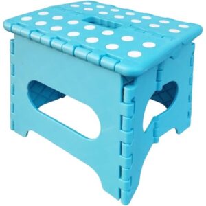 Plastic Folding Step Stool/Small, Heavy Duty, Multipurpose Footstool with Handle for Home, Kitchen, Office – Easy Storage Foldable Stool