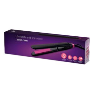 Essential ThermoProtect Keratin Ceramic Hair Straightener, Fast Heating, Ionized Plates for Smooth & Frizz-Free Shine | SilkPro Care, Argan Oil Infused, Temperature Control, Universal Voltage, Cordle