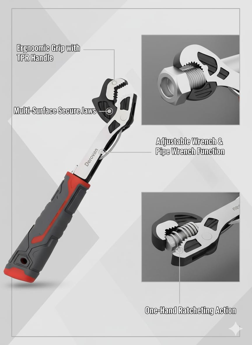 Self‑Locking Carbon Steel Pipe Wrench – Heavy‑Duty Adjustable Locking Wrench for Industrial & DIY Plumbing - Image 5