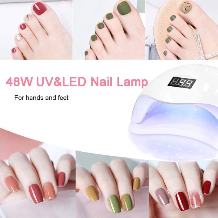 48W UV LED Nail Lamp – Fast Gel Polish & Resin Curing, Smart Auto Sensor & 4 Timer Settings – Professional Dryer for Hands & Feet - Image 6