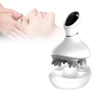Electric Scalp Massager: 4D Vibration, Wet/Dry, USB Rechargeable, Stress Relief, Blood Circulation Boost, Better Sleep, Multi-Mode, Shiatsu Techniques, Wireless & Portable, Waterproof,