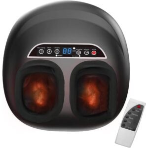 Foot Massager Machine with Heat/Shiatsu Massager for Plantar Fasciitis, Muscle Relief, Adjustable Intensity, Ideal for Home or Office Use