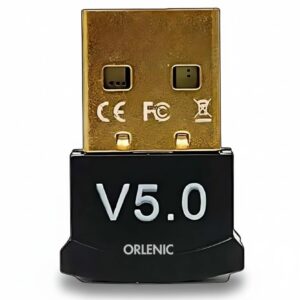 USB Bluetooth 5.0 Dongle Adapter for PC Laptop Desktop – Mini Wireless Audio Receiver Plug and Play – Supports Mouse Keyboard Printer Headset Speaker Gamepad – Compatible with Windows