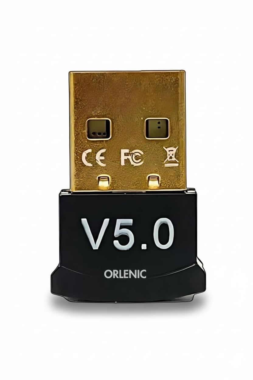 USB Bluetooth 5.0 Dongle Adapter for PC Laptop Desktop – Mini Wireless Audio Receiver Plug and Play – Supports Mouse Keyboard Printer Headset Speaker Gamepad – Compatible with Windows