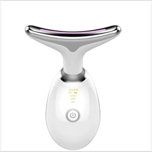 Facial Neck Lifting Machine – Sonic Face Massager Beauty Device, Wrinkles Remover, Skin Rejuvenation, Anti-Aging, Rechargeable 3 Modes, White