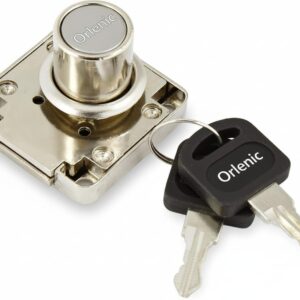 Chrome Plated Drawer Lock – Modern Alloy Steel Drawer Accessories, 1.5 Inch Polished Finish, Durable Security Lock for Cabinets, Office Desks, Cupboards, Toolboxes, Silver Color