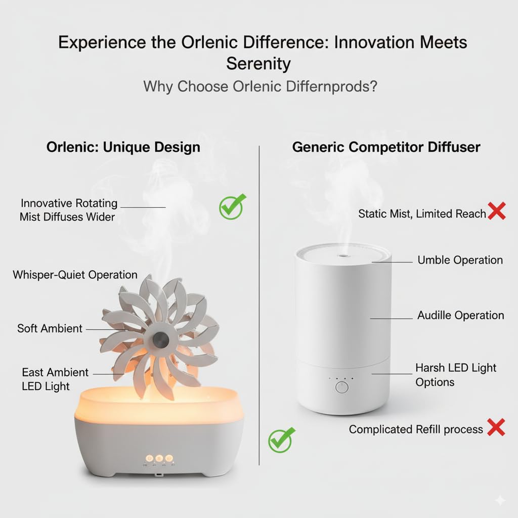 Rain Windmill Aromatherapy Diffuser with Water Drip Humidifier, Essential Oil Diffuser with 7 Color LED Night Light, Remote Control, Adjustable Mist, Timer and Auto Shut-Off - Image 4