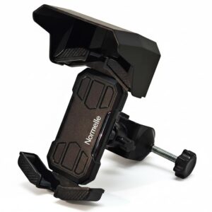 Professional Golf Cart Phone Holder with Sunshade and Anti-Drop Lock, Universal Mount Fits All Golf Cart Models EZGO Club Car Yamaha, Adjustable Bracket for Smartphones 5–7.5 Inches – Black