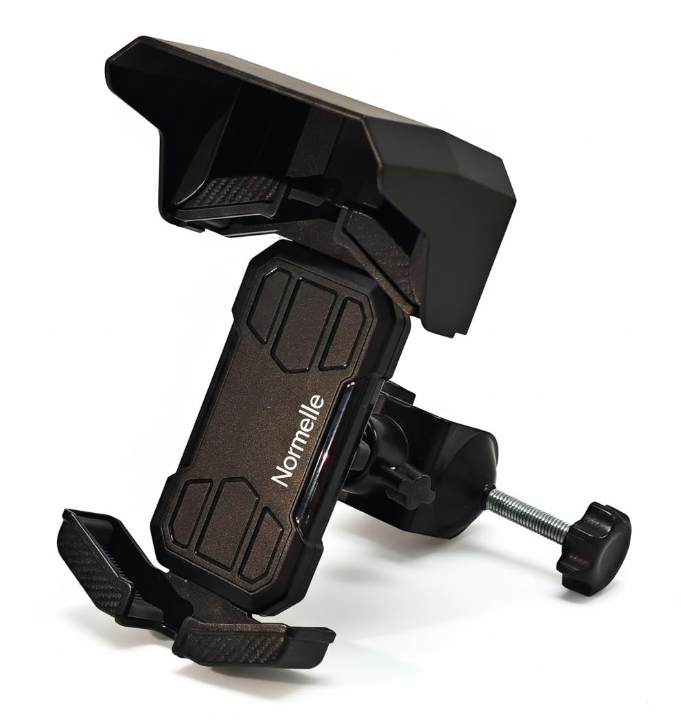 Professional Golf Cart Phone Holder with Sunshade and Anti-Drop Lock, Universal Mount Fits All Golf Cart Models EZGO Club Car Yamaha, Adjustable Bracket for Smartphones 5–7.5 Inches – Black