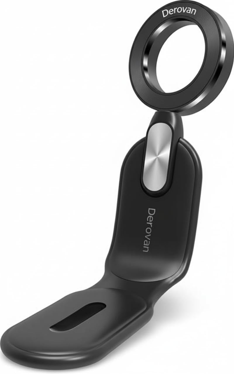 Flexible Car Holder Compatible with MagSafe – Mini Magnet Head, Horizontal & Vertical Mount, One-Handed Operation, Secure Magnetic Attachment, Travel-Friendly, Lightweight & Portable – Black