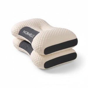 Cervical Orthopedic Neck Pillow Memory Foam for Neck Pain Relief, Ergonomic Wedge Contour Pillow for Side and Back Sleepers, 3D SPA Massage Core, Comfortable Sleeping Pillow, 1-Pack, Blue