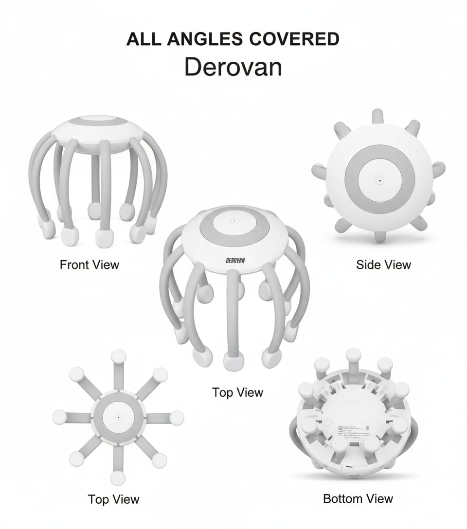 Wireless Electric Scalp Massager – 10 Claw Vibration Heads, 4 Modes, Rechargeable, Fits Most, Stress Relief & Better Sleep - Image 5