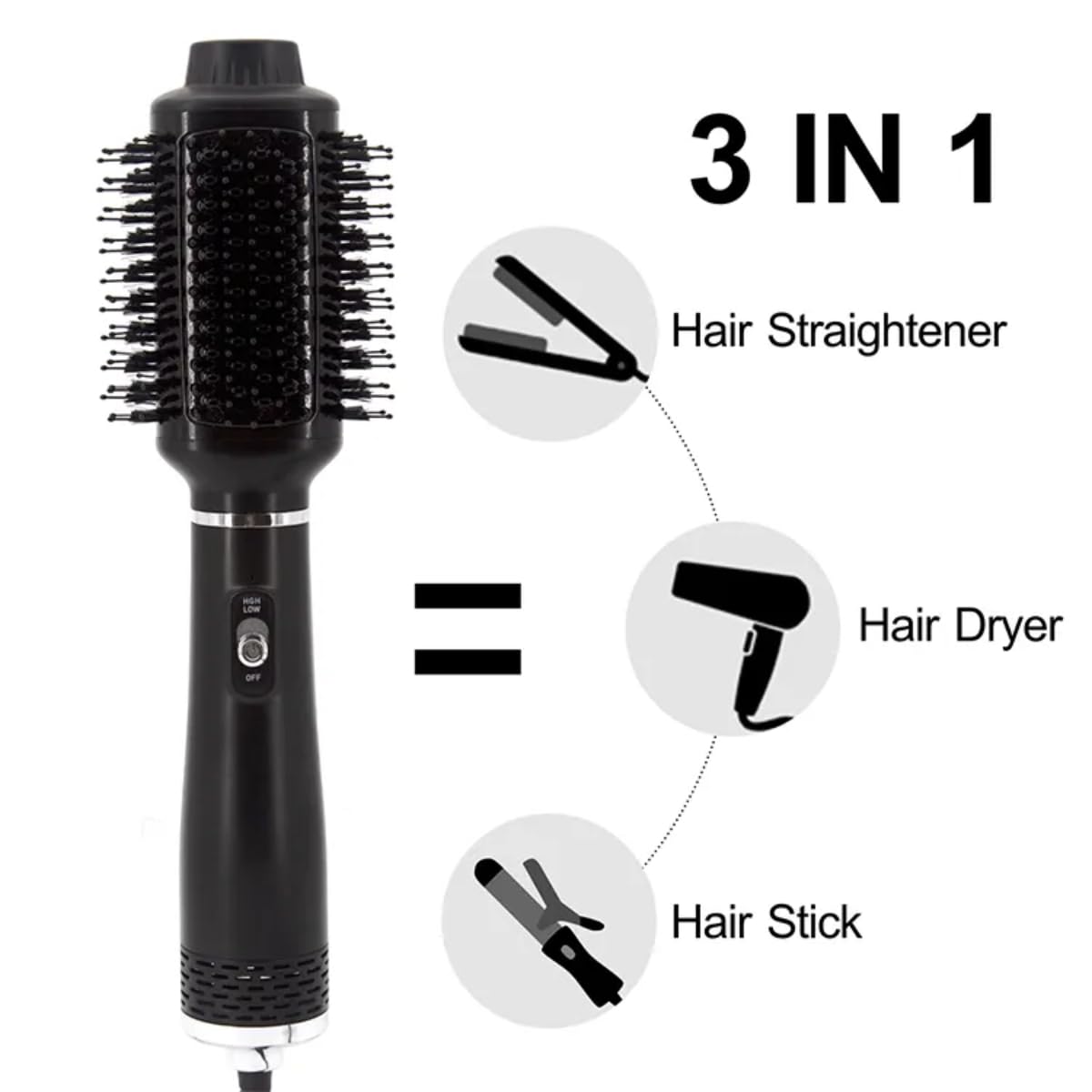 Pro Air Styler & Hot Air Brush | One-Step Hair Dryer & Volumizer with Ionic Technology, Cool Shot Button, 4-in-1 Blow Dryer & Straightener, Fast Drying for Smooth, Shiny Hair, Professional Results - Image 4