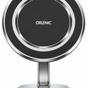 Magnetic Car Phone Holder for MagSafe – 360° Adjustable Dashboard Mount with Strong Magnetic Grip – Slim Metal Phone Mount Compatible with iPhone 16 15 14 13 12 Pro Max Mini Plus (Silver)