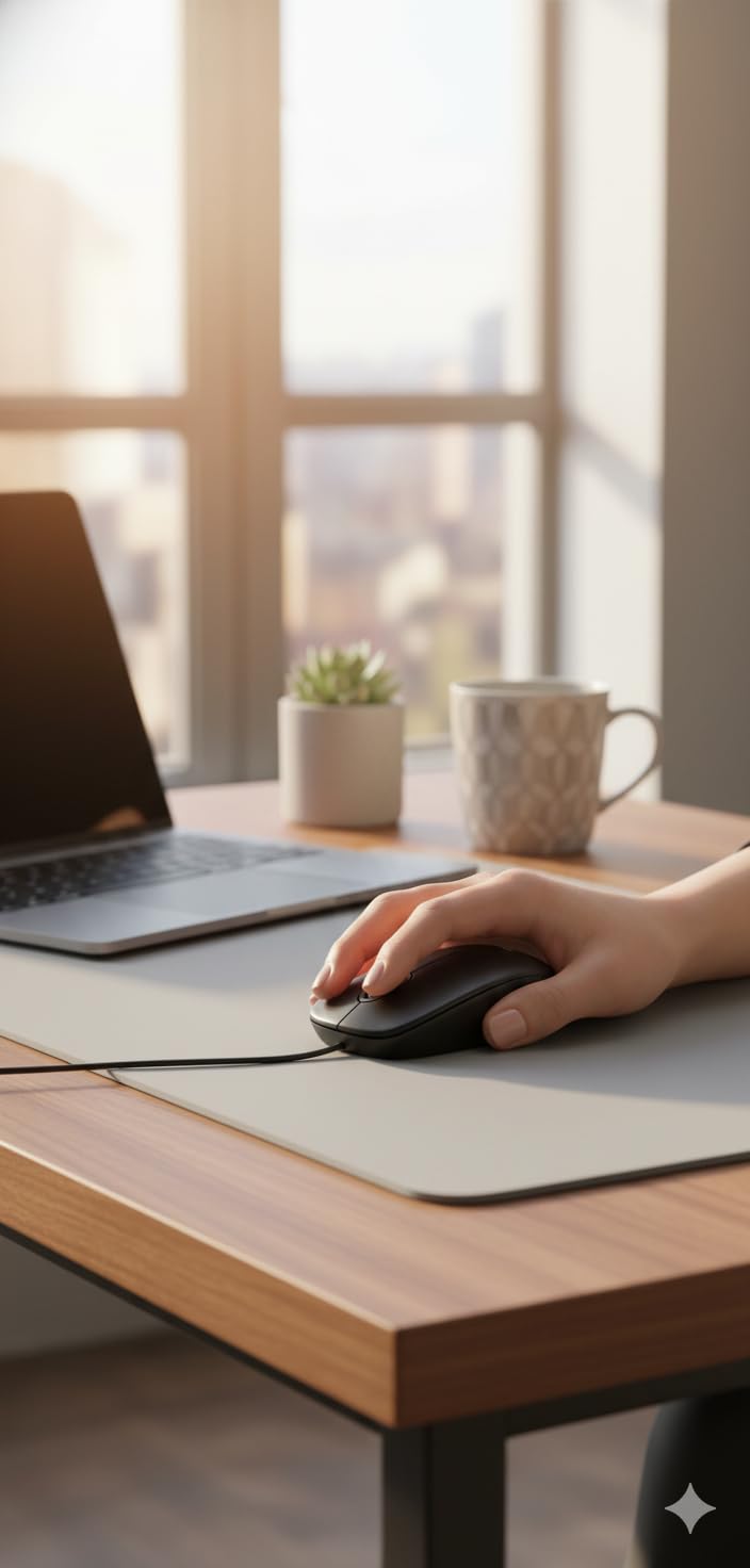 Wired USB Mouse for PC, Mac, Laptop – 3 Buttons, 1000 DPI Optical Tracking, Ergonomic Ambidextrous Design, Plug-and-Play with USB Cable – Smooth Scrolling Computer Mouse - Image 2