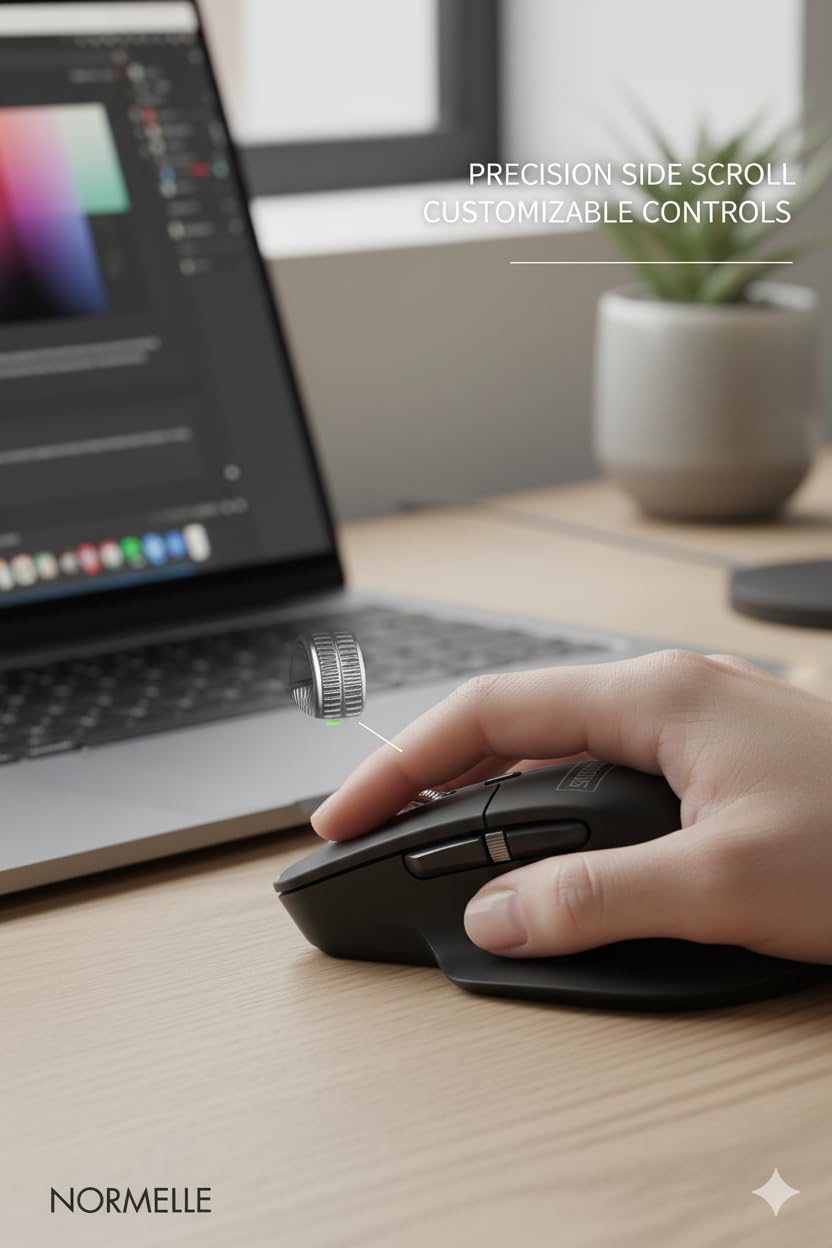 Wireless Business Laser Mouse Graphite, Bluetooth & USB-C Rechargeable, 4000 DPI Darkfield Sensor, Multi-Device Easy-Switch, Ultrfast Magnetic Scroll Wheel, Ergonomic Design - Image 3