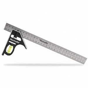 300mm Adjustable Combination Square Ruler with Bubble Level, 45/90 Degree Multifunctional Angle Measuring Tool, Stainless Steel Precision Gauge for Woodworking, Carpentry