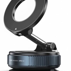 Magnetic Suction Phone Holder – Adjustable Vacuum Suction Cup Mount Compatible with MagSafe iPhone & Android – Hands‑Free 360° Magnetic Grip for Car, Gym, Mirror & Smooth Surfaces