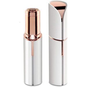 Women's Painless Facial Hair Remover - Instant & Gentle Epilation for Lip, Chin, Eyebrow, Neck, Leg - Elegant White & Rose Gold Design - Efficient, Stylish, and Quick Hair Removal