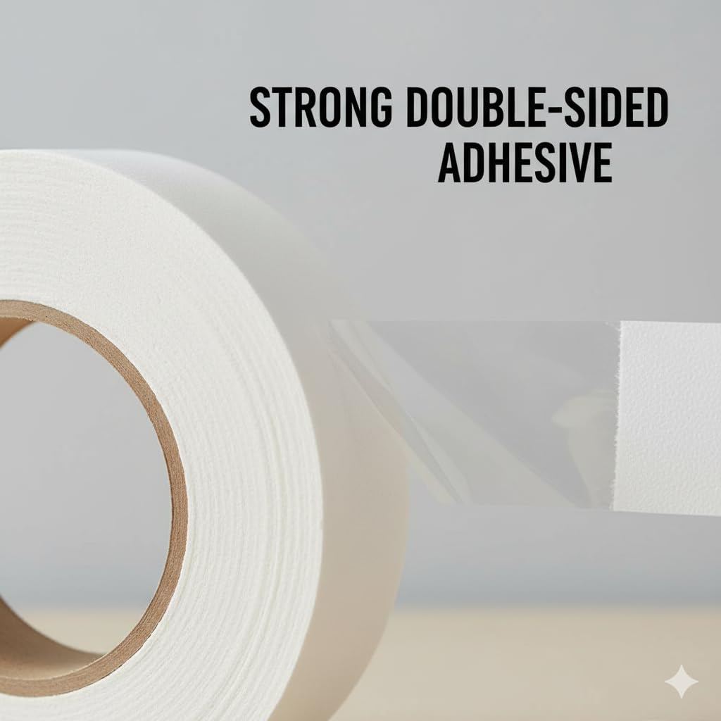 Heavy-Duty Double‑Sided Foam Mounting Tape (Pack of 2) – Strong Adhesive, Holds Up To 900 g (2 lb), Ideal for Walls, Tiles & Wood, 16 mm Width - Image 3