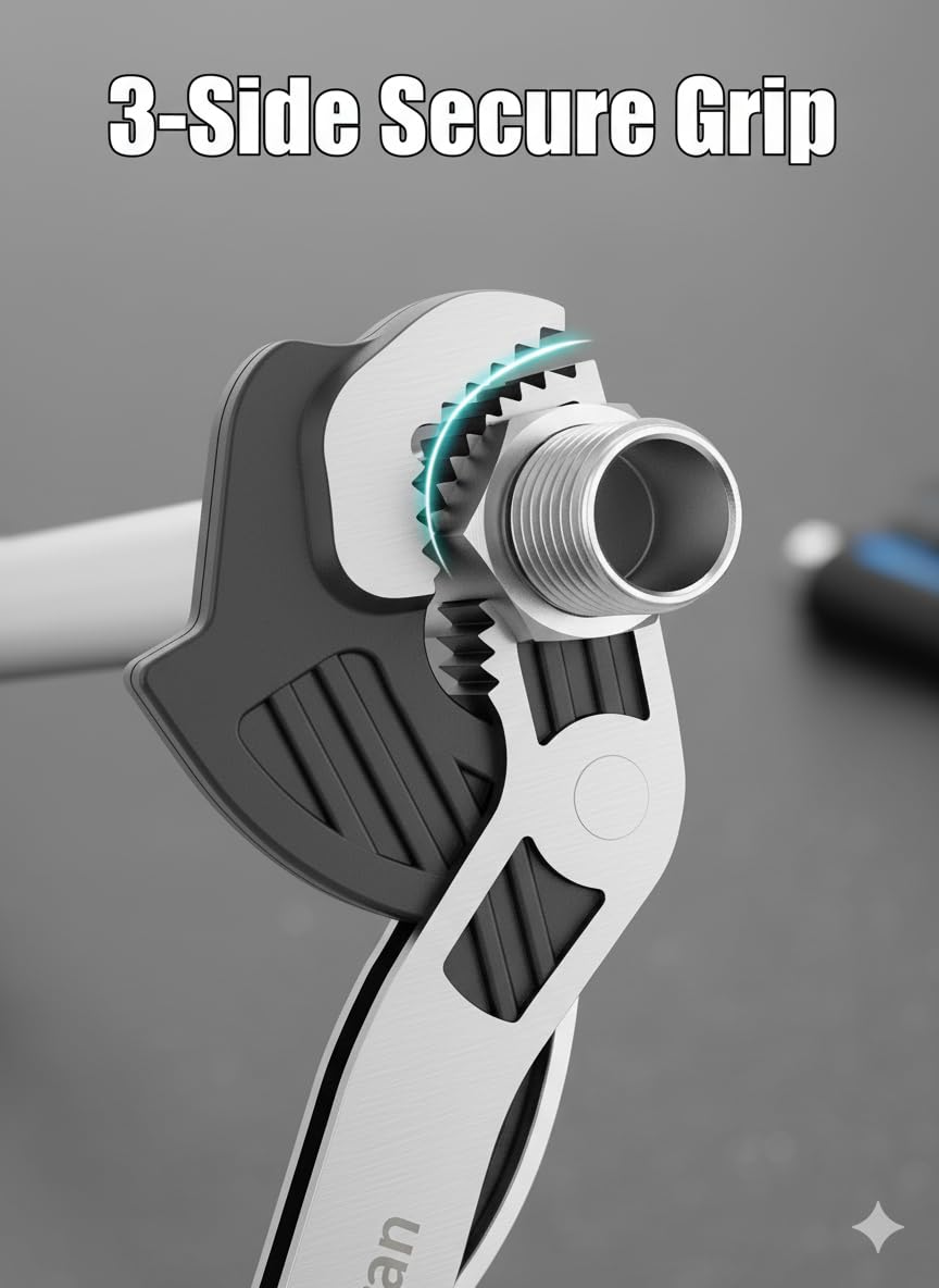 Self‑Locking Carbon Steel Pipe Wrench – Heavy‑Duty Adjustable Locking Wrench for Industrial & DIY Plumbing - Image 2