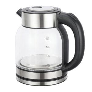 Gonaar Glass Electric Kettle – 1500W Fast Boil, Blue LED Light, Borosilicate Glass, Auto Shut-Off, 360° Rotating Base, Stainless Steel Hot Water Boiler for Home & Office