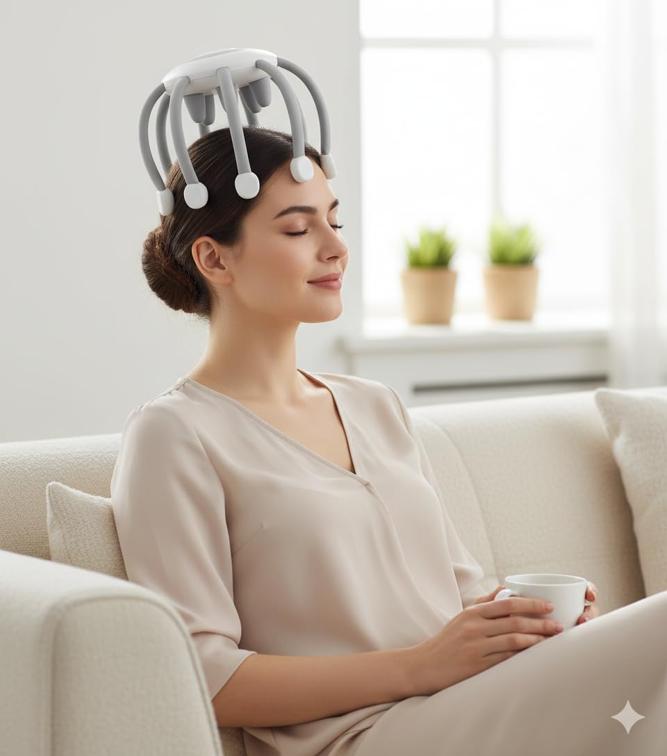 Wireless Electric Scalp Massager – 10 Claw Vibration Heads, 4 Modes, Rechargeable, Fits Most, Stress Relief & Better Sleep - Image 2