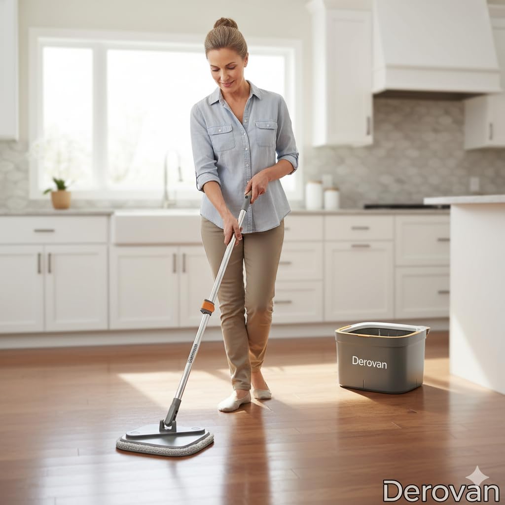 Spin Mop & Bucket System – Separate Clean & Dirty Water Chambers, 360° Microfiber Head, Foot‑Pedal Wringing & Adjustable Handle - Image 2