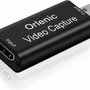 4K HDMI Video Capture Card, USB 2.0 HDMI to USB Audio Video Capture Adapter, Game Capture Card for Streaming, Live Broadcasting, Video Conference, Teaching, Gaming, Recording Device, White