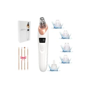 Pore Vacuum Blackhead Remover – Skin Care Tool for Men & Women – Improves Complexion & Unclogs Pores – Rechargeable USB Facial Extractor with 6 Heads & Adjustable Suction for All Skin Types