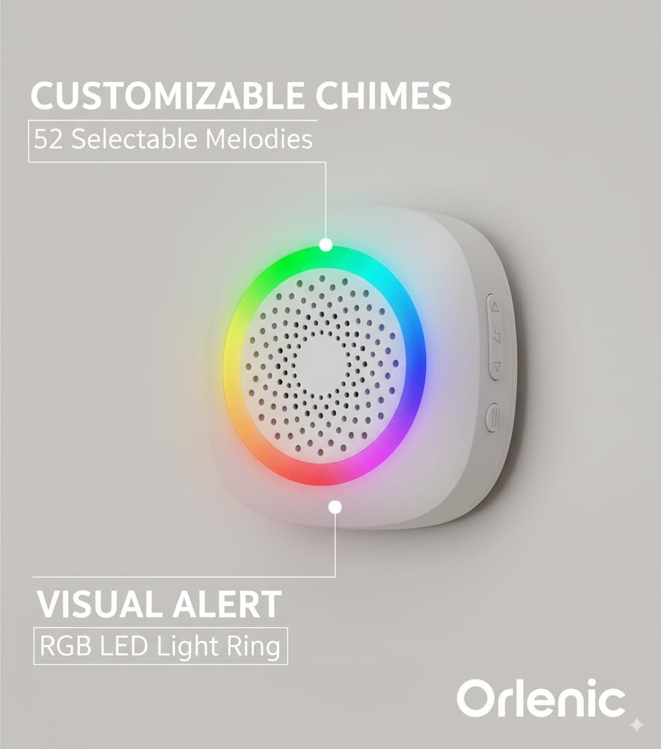 Wireless Calling Bell with Remote and AC 220V Plug-in Receiver, Waterproof Button, 400M Long Range, Portable Doorbell with 60 Chimes, 5 Adjustable Volume Levels - Image 2