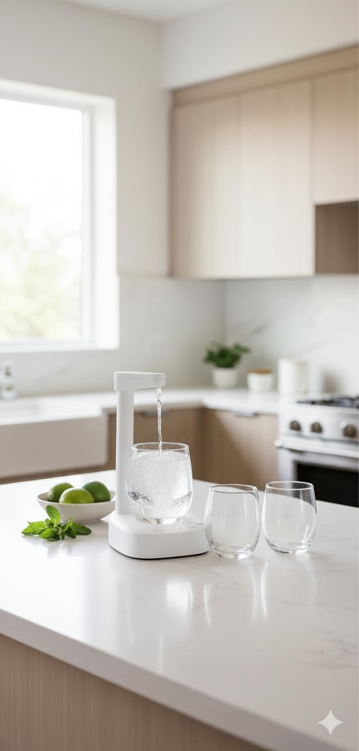 Smart Tabletop Water Dispenser with 7 Dosing Modes, USB Rechargeable 1800mAh Battery, Compact Low Noise ABS Portable Drinker for Desk, Dining Table, Office, Camping, Coffee Station - Image 2