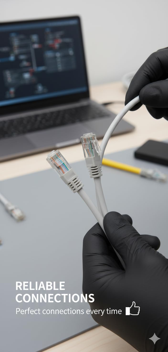 7 Wire Crimper Pass Through Crimping Tool – Multi-Function Ethernet Cable Crimping Pliers with RJ45 RJ11 Cutter Stripper – Heavy Duty Ratchet Network Cable Tool for RJ12 RJ45 RJ11 - Image 3