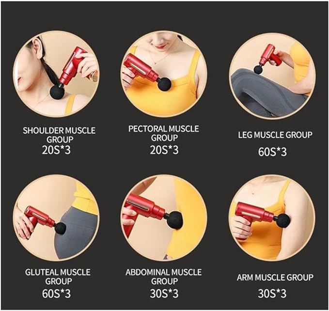 massage gun, Rechargeable massage gun, Muscle pain relief, Portable massage gun, LCD massage gun, Long-lasting battery massager, Lightweight massage gun, Muscle therapy device - Image 5