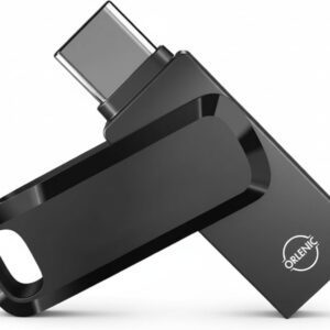 64GB Dual USB Flash Drive Type-C & Type-A – High-Speed 150MB/s USB 3.1 OTG Thumb Drive for Smartphone, Laptop, PC, Mac, Tablets – Portable Swivel Keyring Memory Stick