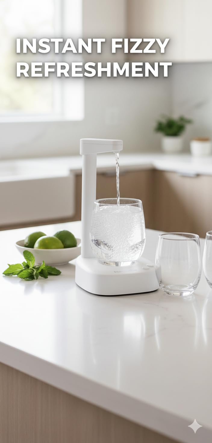 Smart Tabletop Water Dispenser with 7 Dosing Modes, USB Rechargeable 1800mAh Battery, Compact Low Noise ABS Portable Drinker for Desk, Dining Table, Office, Camping, Coffee Station - Image 4