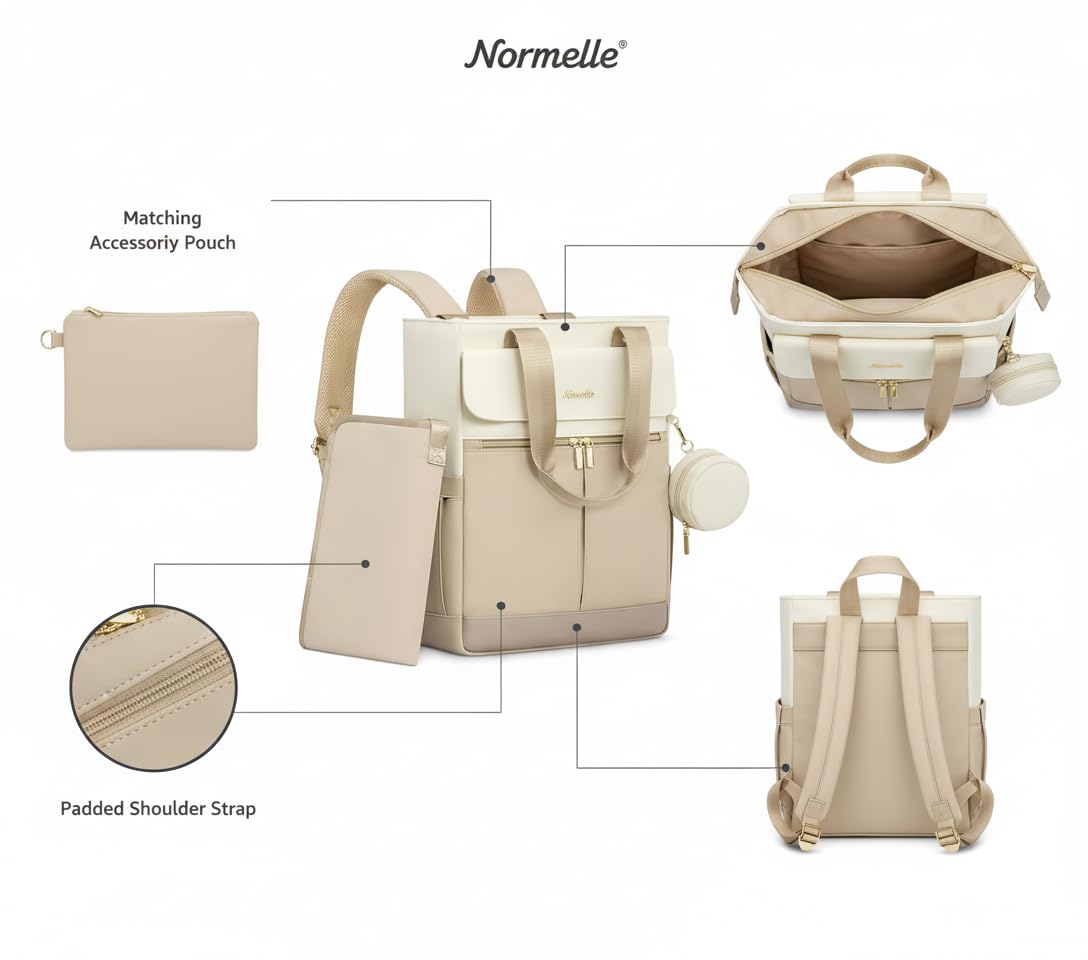 Diaper Bag Backpack with Changing Pad and Pacifier Case, Large Capacity Baby Bag with 13 Pockets, Waterproof Travel Backpack with Insulated Bottle Holders, Stroller Straps - Image 6