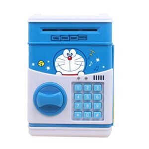 Dora Cartoon Piggy Bank Mini ATM Safe: Electronic Money Box for Kids, Coins Cash Deposit, Password Security, Automatic Scroll & Rotary Switch, Fun Toy Gift - 13 * 19.5cm