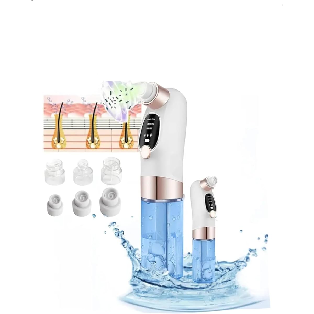 Newest Blackhead Remover Pore Vacuum, Facial Pore Cleanser & Acne Extractor, Electric Blackhead Suction Tool with Water Circulation, 6 Suction Heads for Deep Cleansing, Multifunctional Skin Care - Image 4