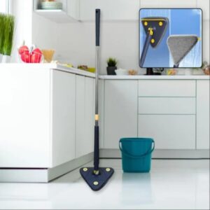 Flat Mop Set Mop Pads, Stainless Steel Handle, Scraping Tool, Hand-Free, Floor Cleaning System, Squeeze Bucket - Ideal for Laminate, Tile & Hardwood Floors - Effortless Cleaning Solution