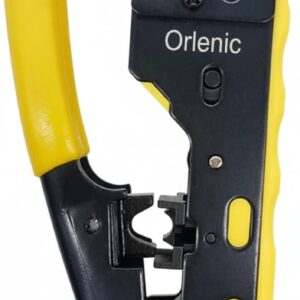 7 Wire Crimper Pass Through Crimping Tool – Multi-Function Ethernet Cable Crimping Pliers with RJ45 RJ11 Cutter Stripper – Heavy Duty Ratchet Network Cable Tool for RJ12 RJ45 RJ11