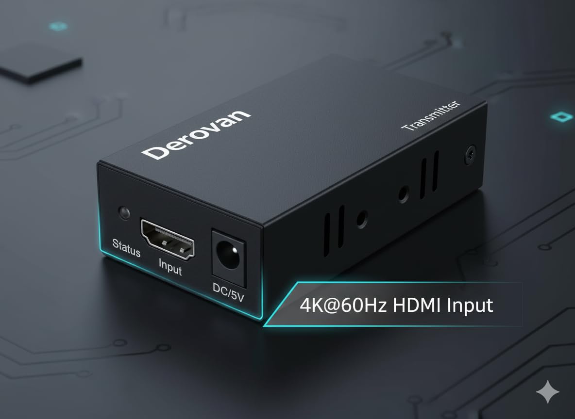 HDMI Extender & Splitter over Ethernet with PoC – Supports 4K@60Hz, Bi‑Directional IR, EDID Copy, HDMI Loop‑Out & 2/4‑Output Receivers - Image 3