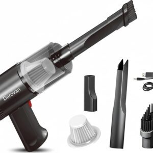 120 W / 9000 Pa Cordless Handheld Car Vacuum Cleaner – USB Rechargeable, Ultra‑Light with HEPA Filter, 4 Nozzle Attachments – Portable Auto & Home Detailer