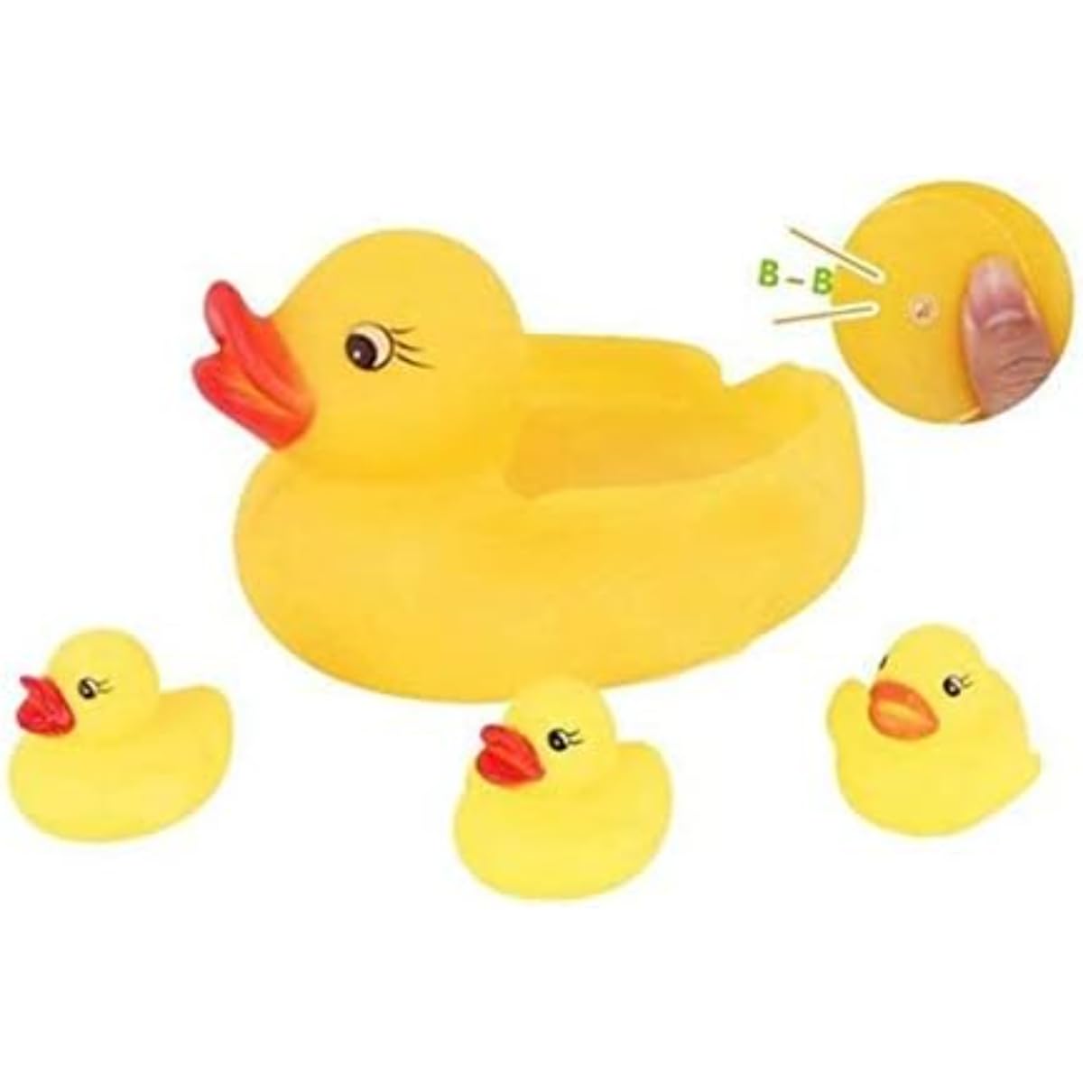 Squeaky Rubber Duck Bath Toy Set – Yellow, Floating Baby Bath Toys, Pack of 4 - Image 2