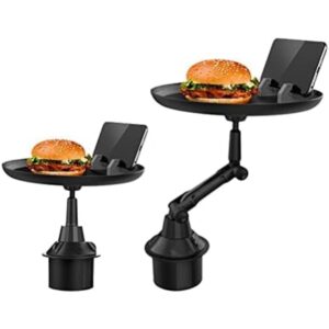 Car Food Tray & Cup Holder/Adjustable Car Tray Table with Phone Slot for Eating, Snacks, Drinks & Organization/Universal Car Tray for Road Trips, Secure Mount, Flexible Arm, Easy Clean
