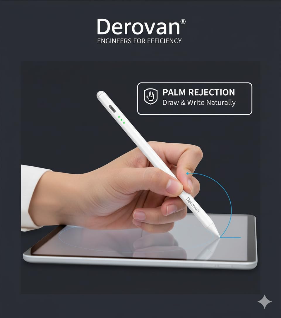 Universal Capacitive Stylus Pen for Touch Screens – 2‑in‑1 Disc + Fiber Tip, Precise Drawing & Writing, Compatible with iPad/iPhone/Android Tablets & Laptops - Image 3