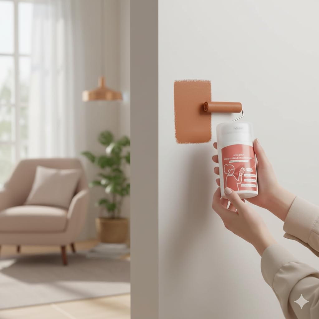 Small Roller Brush Wall Repair Tool 2024 – Portable 2-in-1 Paint Roller Kit, Stains & Marks – Water-Based White Paint, Fast Drying, Easy DIY Wall Renovation Tool – 3.5 Fl Oz - Image 2