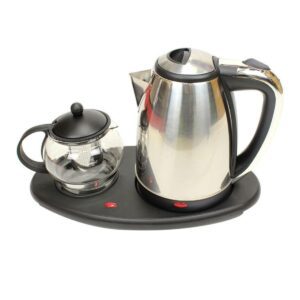 Kettle, Fast Heating Glass Electric Kettle, Portable Tea & Coffee Maker Set, Quick Boil Water Boiler, Home & Office Electric Tea Kettle with Tray, Electric Glass Teapot, Fast Boil
